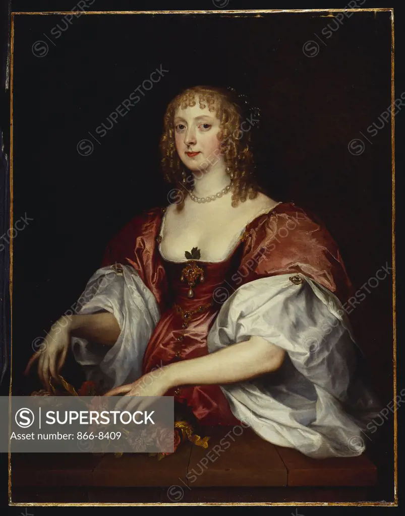 Portrait of a Lady, traditionally as the Countess of Carnarvon.  Circle of Anthony van Dyck (1599-1641). Oil on canvas.