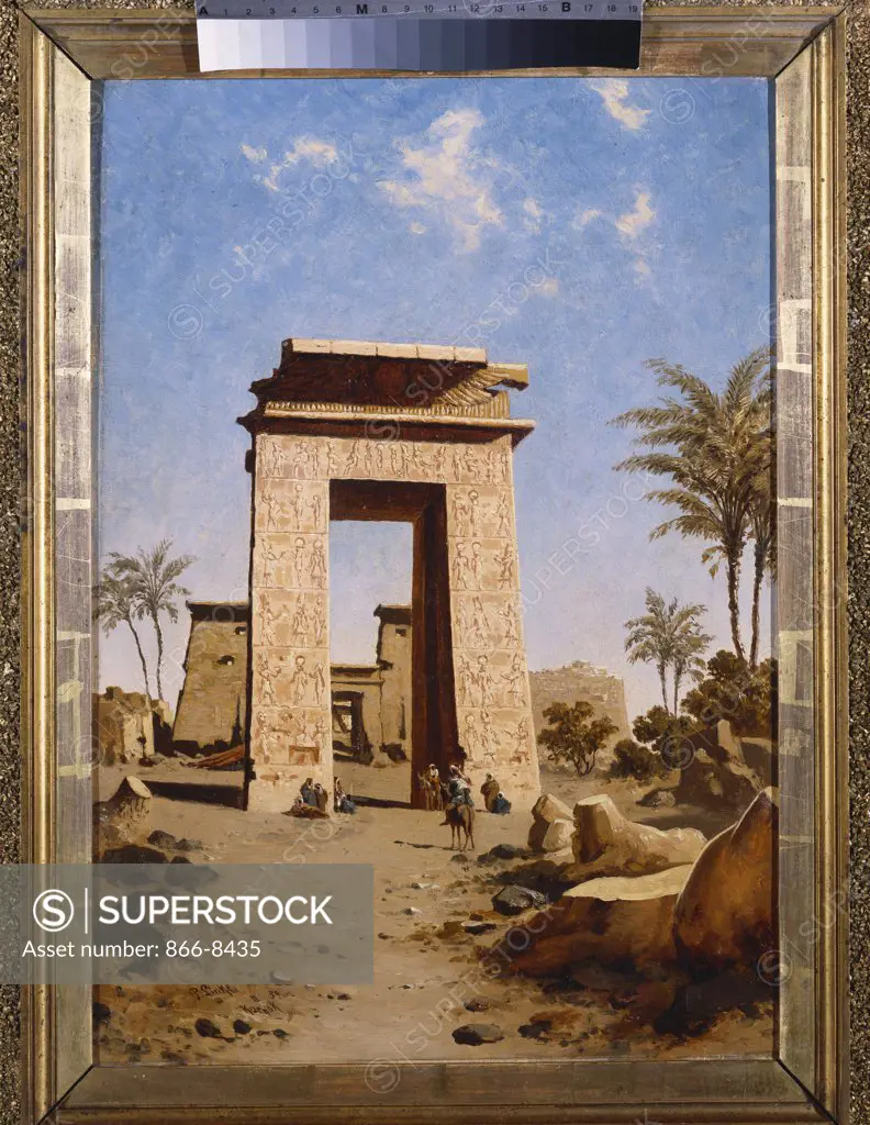 The South Gate, Karnak. Paul Rudolf Linke (1844-1917). Oil on canvas, 45.1 x 32.4cm.