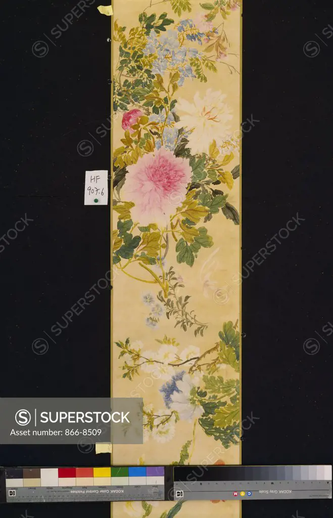 Flowers. Ni Tian (1855-1919). Handscroll, ink and colour on silk. Dated 1892. 28.5 x 361.5cm.