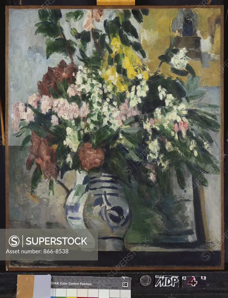 The Two Vases of Flowers; Les Deux Vases de Fleurs. Paul Cezanne (1839-1906). Oil On Canvas. Painted circa 1877. 56 x 46.3cm.
