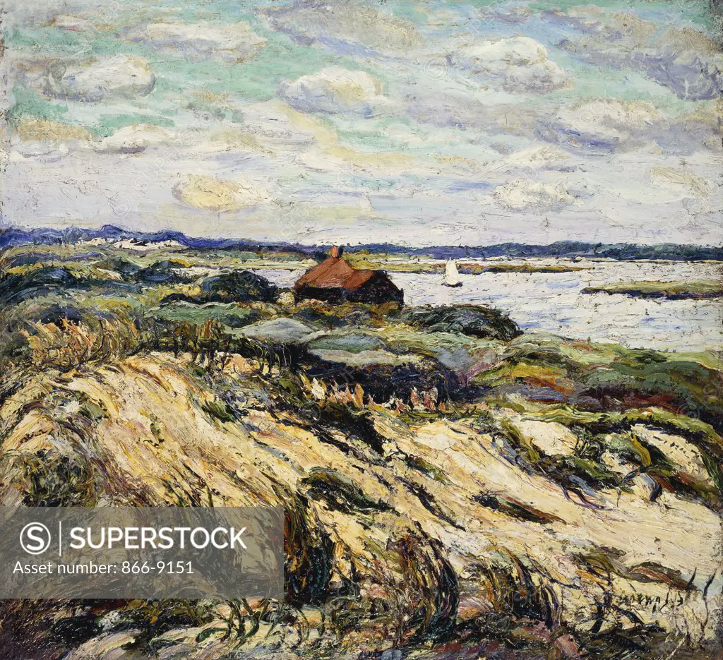 Shack on the Bay. Ernest Lawson (1873-1939). Oil on canvas. 55.5 x 61cm