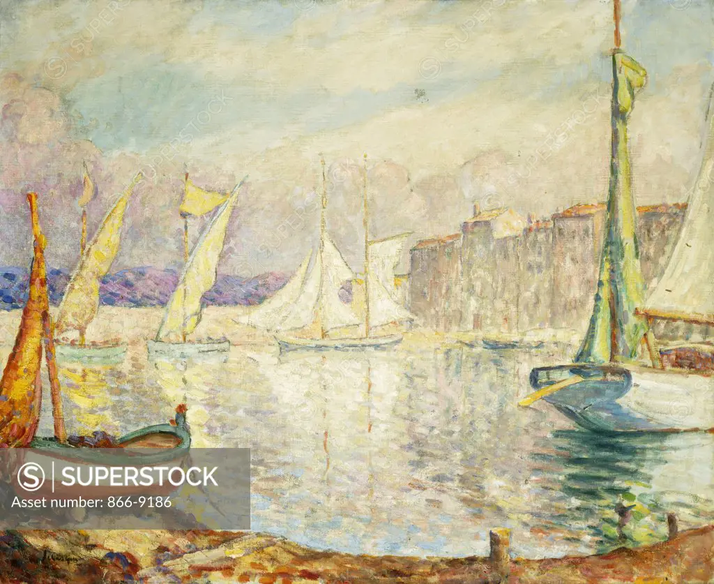 Le Port de Saint Tropez. Henri Lebasque (1865-1937). Oil on canvas, 1906. 60.7 x 73 cm