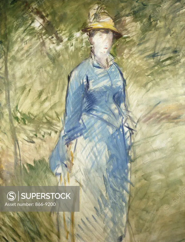 Young woman in the Greenery; Jeune Femme dans la Verdure. Edouard Manet (1832-1883). Oil on canvas. Painted in 1882. 130.8 x 100.3cm