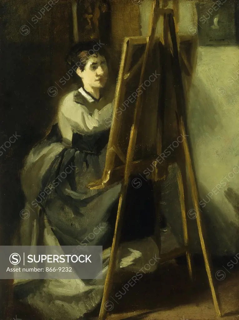 The Young Pupil; La Jeune Eleve. Eva Gonzales (1849-1883). Oil on canvas. Painted c. 1870. 46.3 x 34.9cm