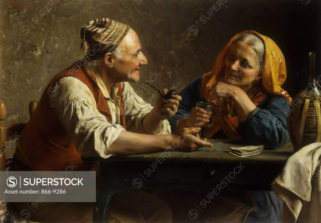 The Happy Couple. Luigi Bechi (1830-1919). Oil on canvas. 83.8 x 118.2cm