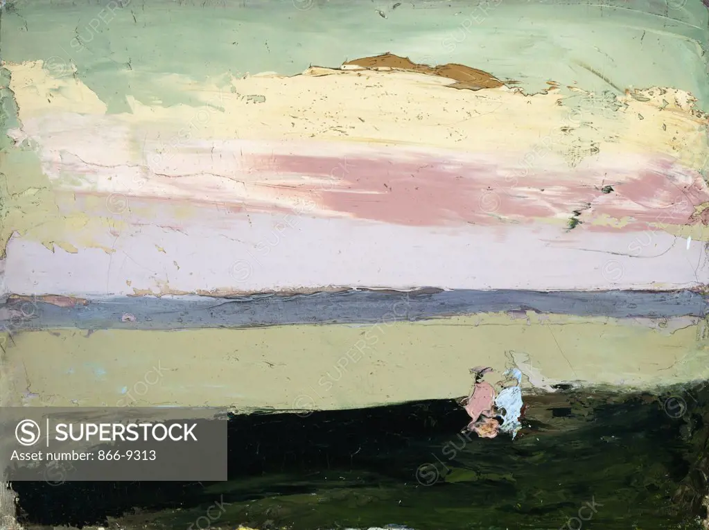 Coastal Scene at Sunset. Robert Henri (1865-1929). Oil on canvas. 23 x 30.5cm