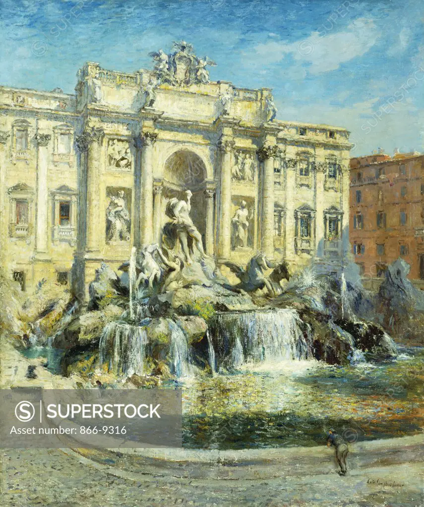 Trevi Fountain, Rome. Colin Cambell Cooper (1856-1937). Oil on canvas. 107 x 89.2cm. Catalogue No. 1398c