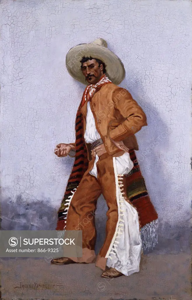 A Vaquero. Frederic Remington (1861-1909). Oil on cradled panel. 71.1 x 45.8cm