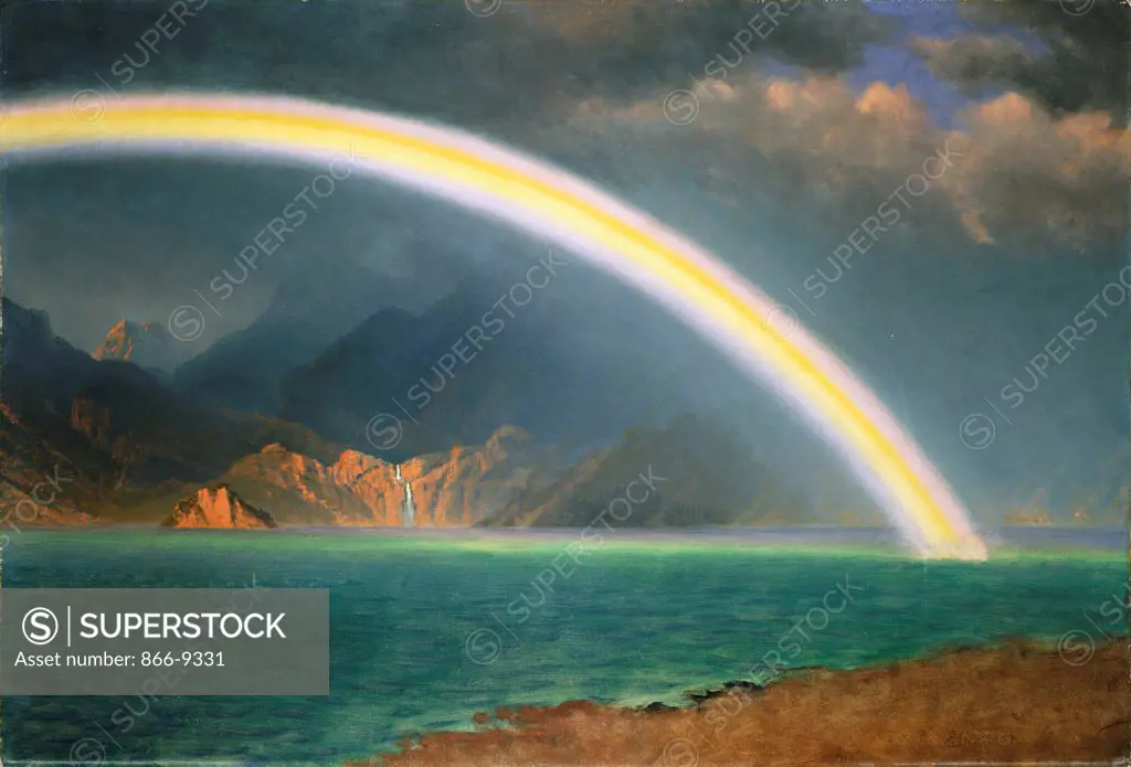 Rainbow Over Jenny Lake, Wyoming. Albert Bierstadt (1830-1902). Oil on canvas. 76.2 x 111.7cm.