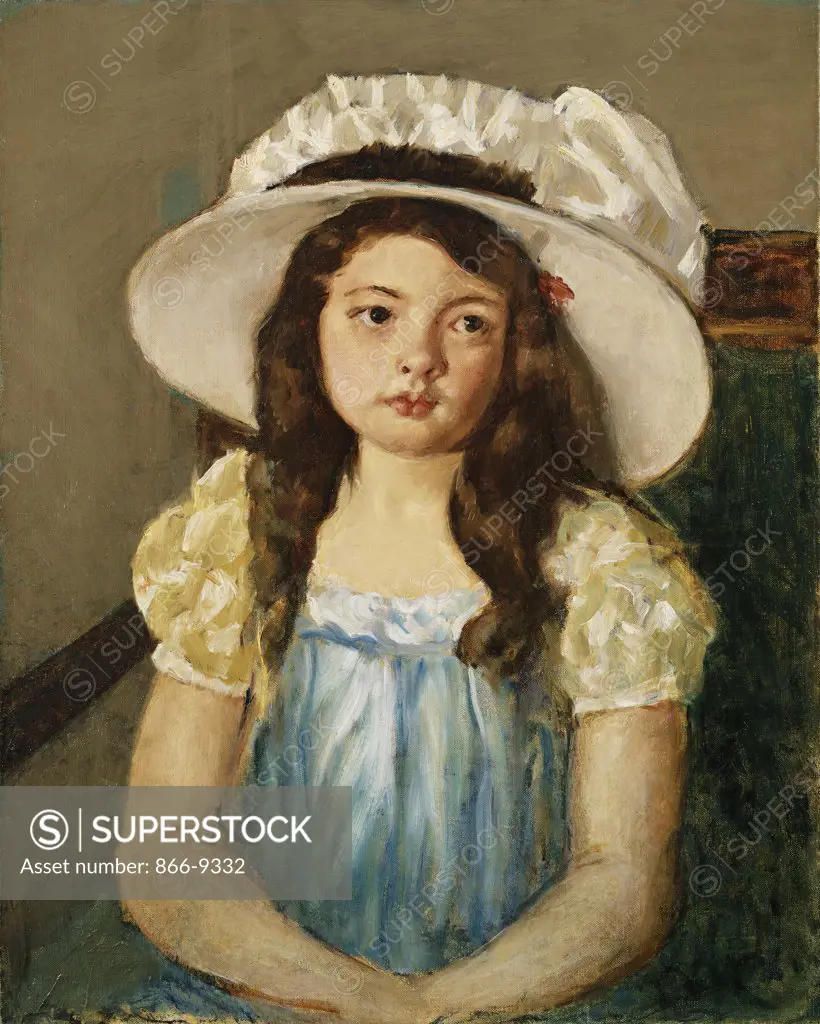 Francoise Wearing a Big White Hat. Mary Cassatt (1845-1926). Oil on canvas. 62.2 50.2cm