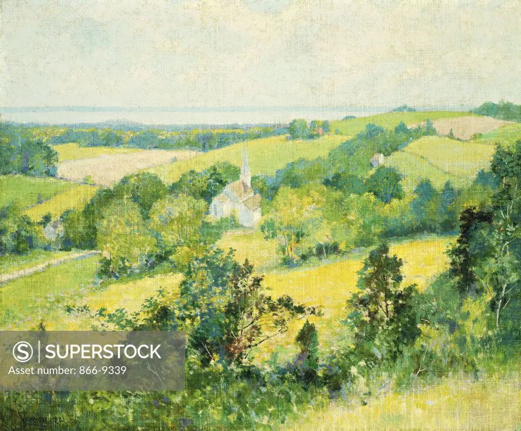 New England Hills. Robert William Vonnoh (1858-1933). Oil on canvas laid on board, 1901. 49.3 x 59.3cm