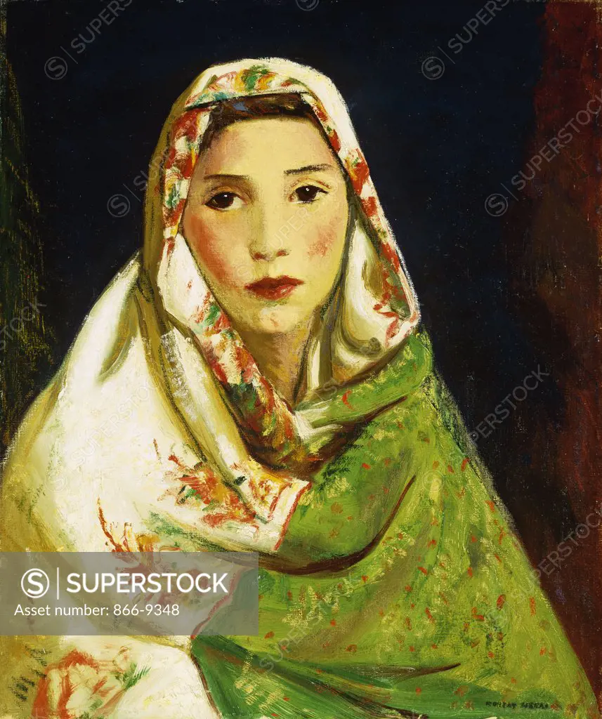 Mexican Girl with Oriental Scarf. Robert Henri (1865-1929). Oil on canvas. Painted in Santa Fe, New Mexico, in 1916. 60.9 x 50.8cm