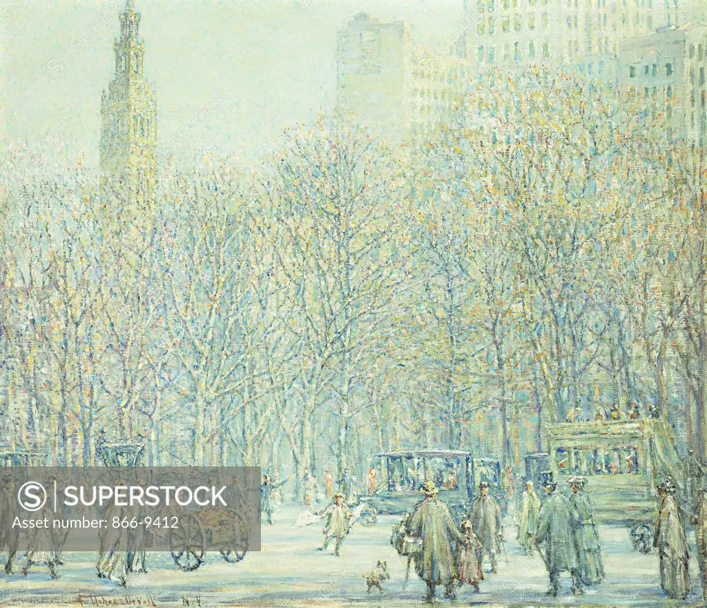 Winter in New York. F. Usher de Voll (1873-1941). Oil on canvas. 91.2 x 106.2cm