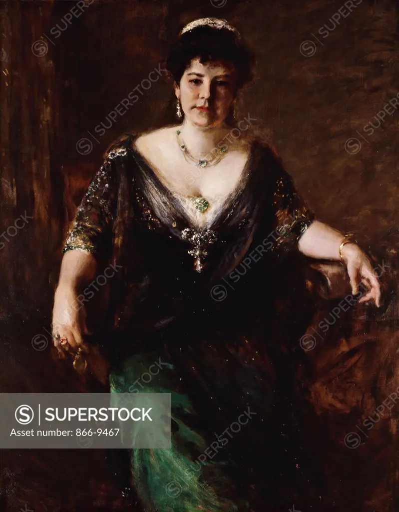 Portrait of Mrs. Chase.  William Merritt Chase (1849-1916). Oil on canvas. Circa 1910. 134.6 x 110.5cm