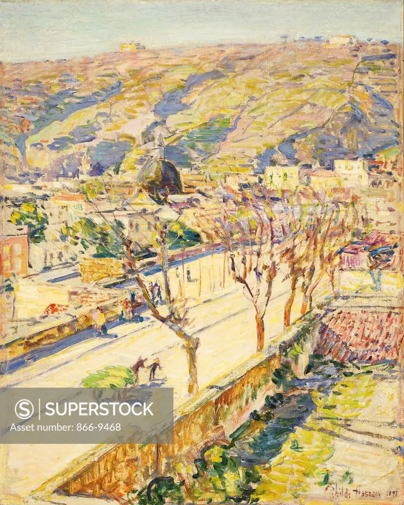 Posillipo, Italy.  Frederick Childe Hassam (1859-1935). Oil on canvas. Signed and dated 1897. 65 x 52.5cm