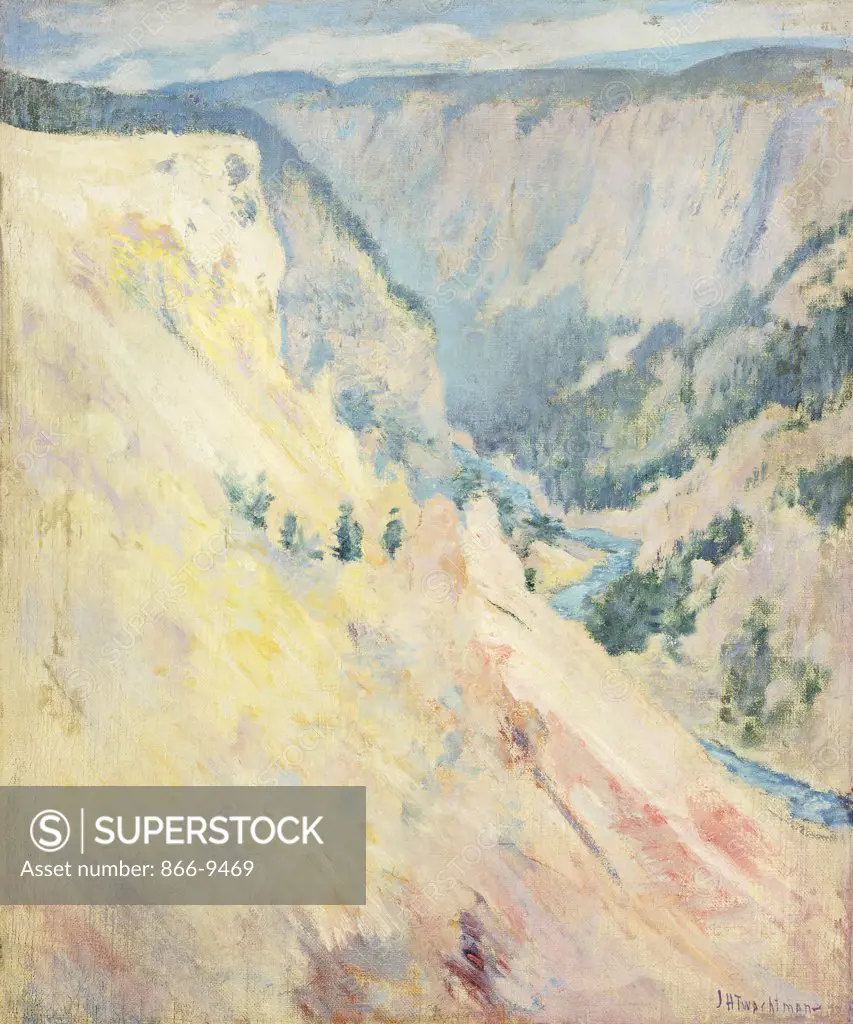Yellowstone Park.  John Henry Twachtman (1853-1902). Oil on canvas laid on board. 76 x 63.5cm