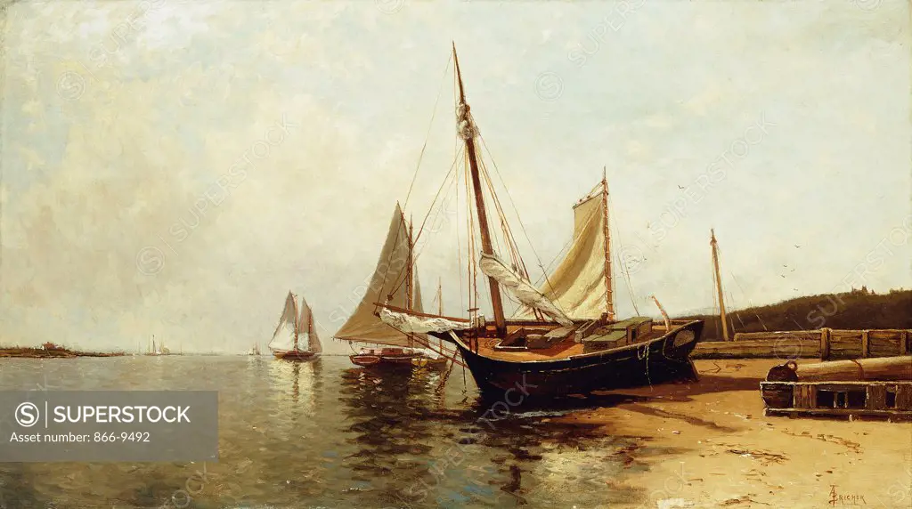 Calm Morning, Portland Harbor. Alfred Thompson Bricher (1837-1908). Oil on canvas. 45.9 x 81.4cm