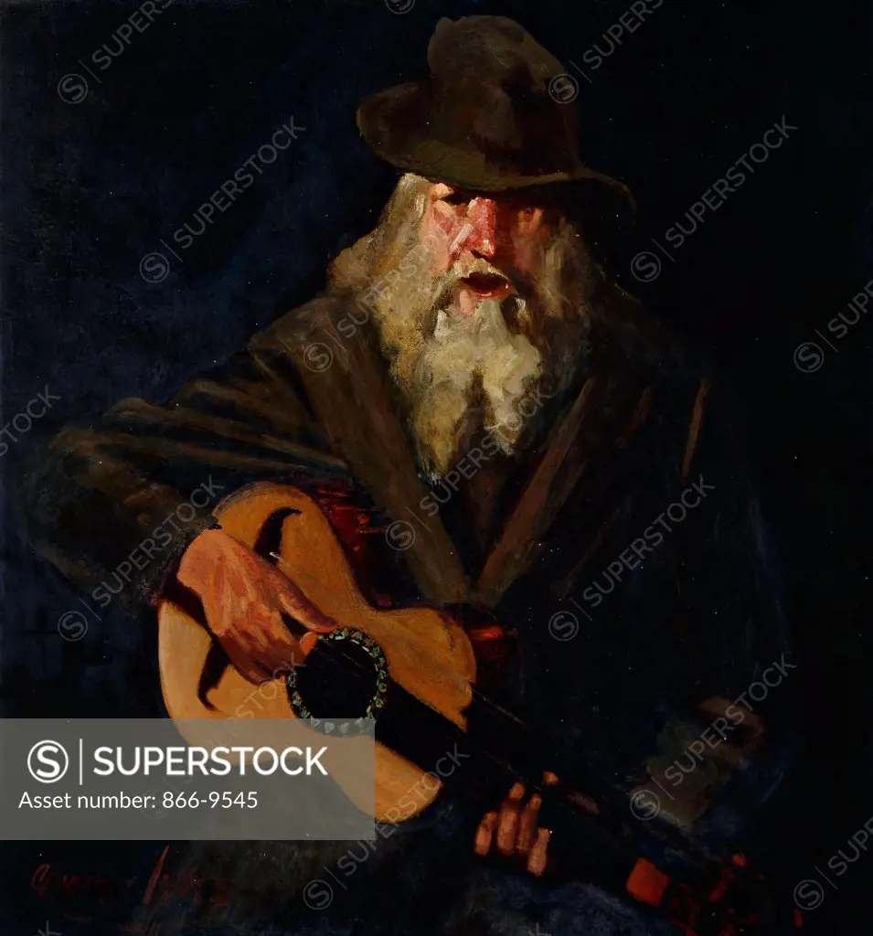The Hobo Musician. George Benjamin Luks (1866-1933). Oil on canvas. 95 x 89cm