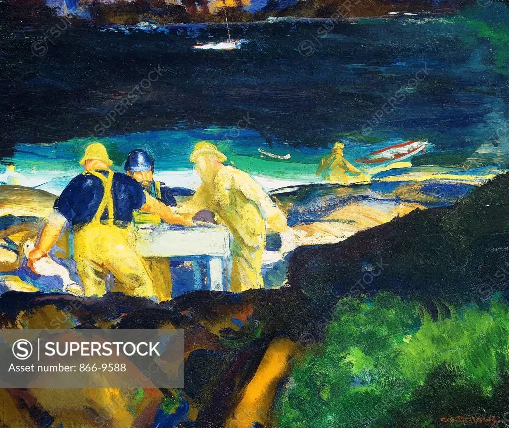 Tending the Lobster Traps, Early Morning. George Wesley Bellows (1882-1925). Oil on panel. 42.6 x 50.4cm