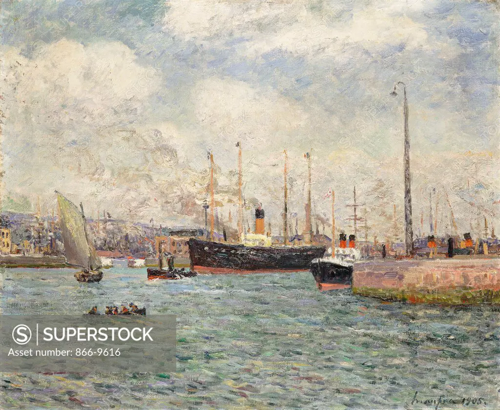 Le Port du Havre. Maxime Maufra (1861-1918). Oil on canvas. Signed and dated 1905. 61.5 x 73cm