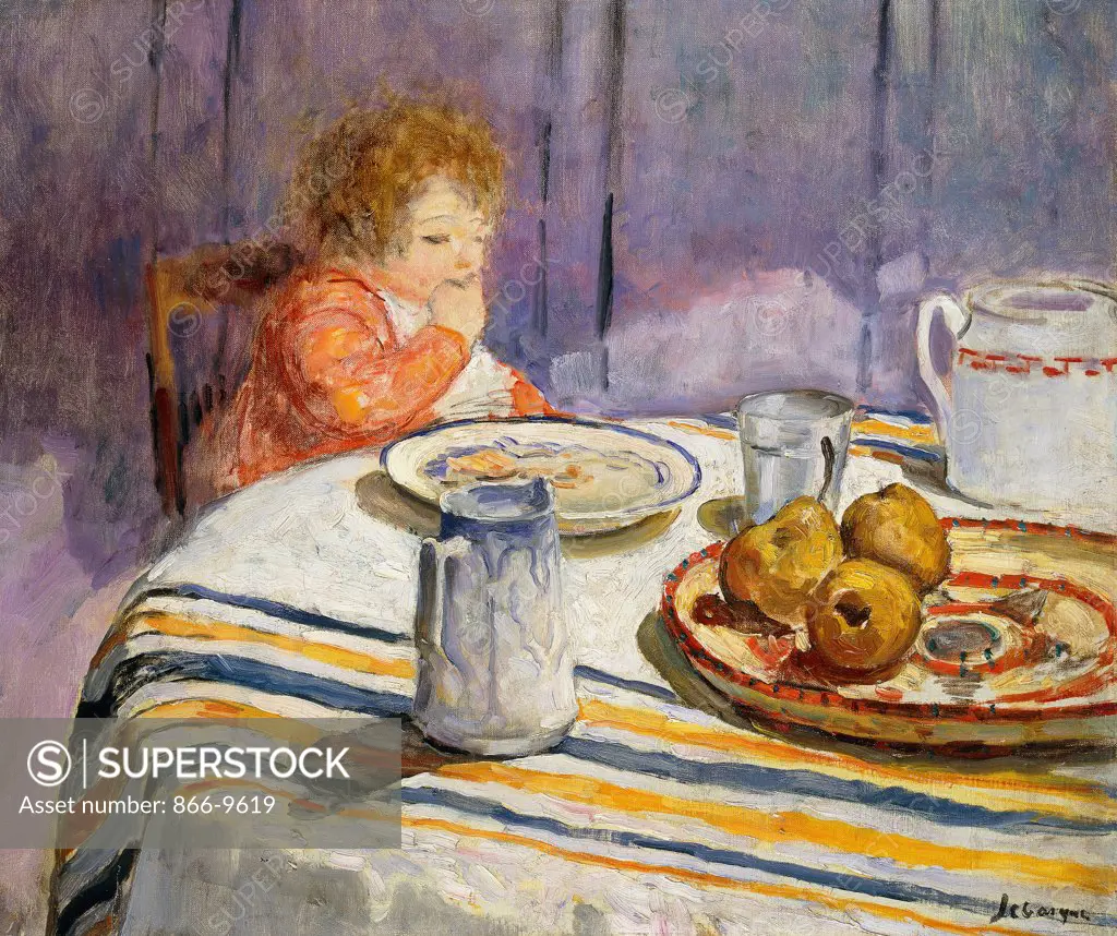 The Breakfast; Le Petit Dejeuner. Henri Lebasque (1865-1937). Oil on canvas. 50 x 61.5cm