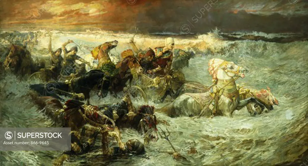 The Reuniting of the Waters. Frederick Arthur Bridgman (1847-1928). Oil on canvas. Signed and dated 1900. 114.3 x 210.8cm