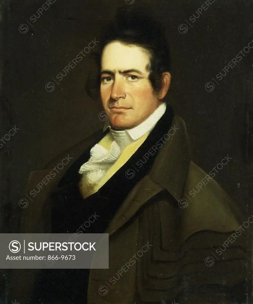 Major Benjamin O'Fallon (1793-1842).  Chester Harding (1792-1866). Oil on canvas. Executed c. 1821 in St. Louis. 66 x 55.8cm. The sitter was the nephew of General George Rogers Clark. Between 1832 and 1835 he commissioned George Catlin to paint portraits of all of the Indian chiefs of the various tribes of the Upper Missouri and Mississippi that can now be f