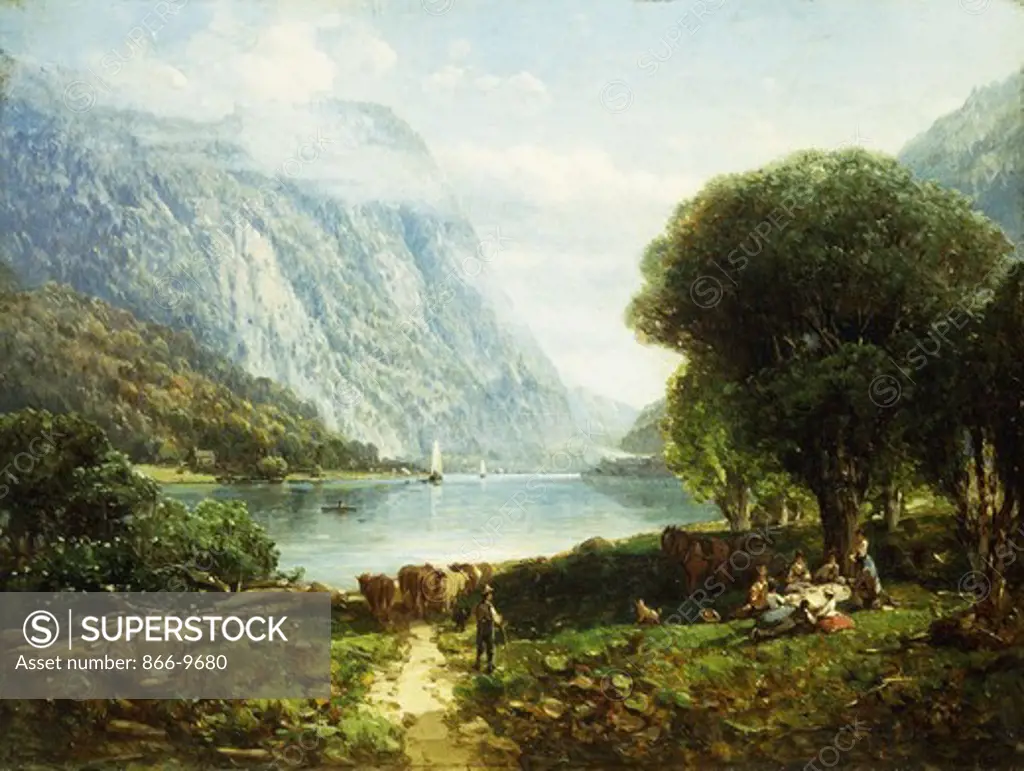 The Delaware Water Gap. Andrew Melrose (1826-1901). Oil on canvas. 38.4 x 51cm