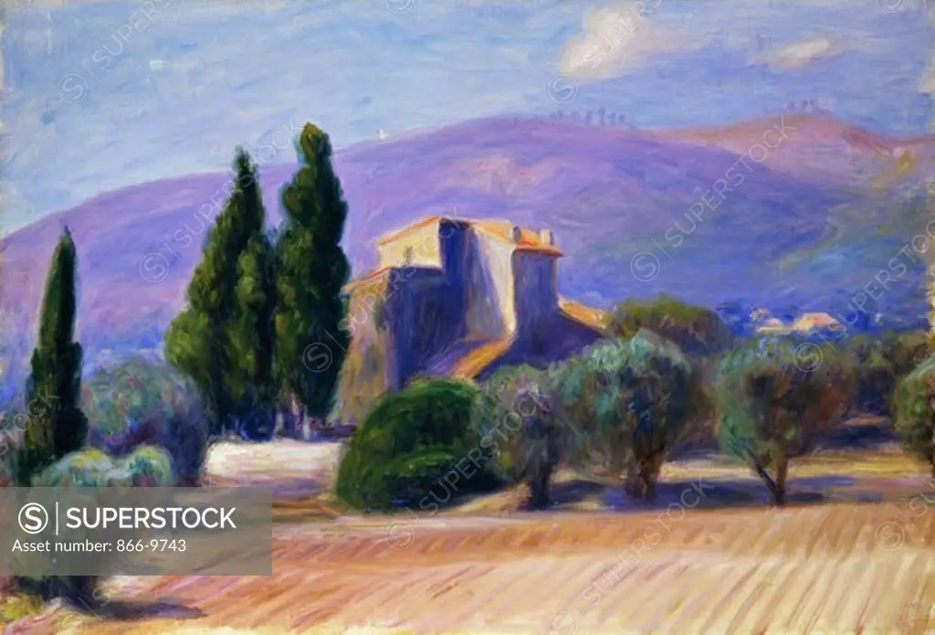 Farm House in Provence.   William James Glackens (1870-1938). Oil on canvas. 38.5 x 56.2 Cm