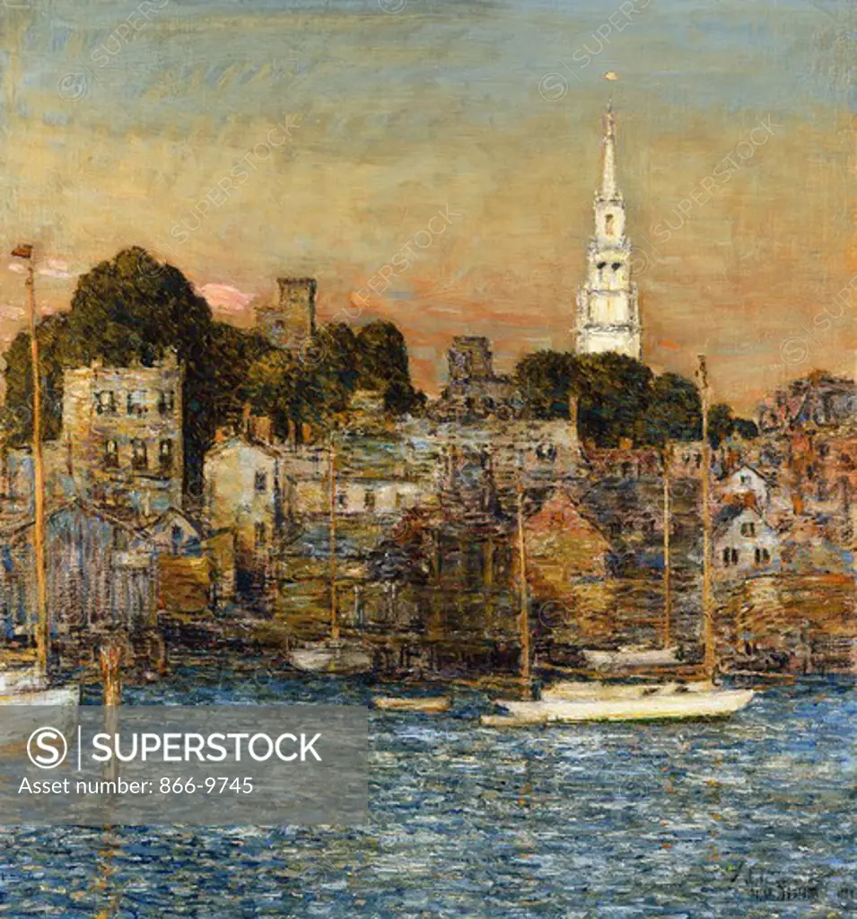 October Sundown, Newport. Frederick Childe Hassam (1859-1935). Oil on canvas. Signed and dated 1901. 67.2 x 61.8 Cm.