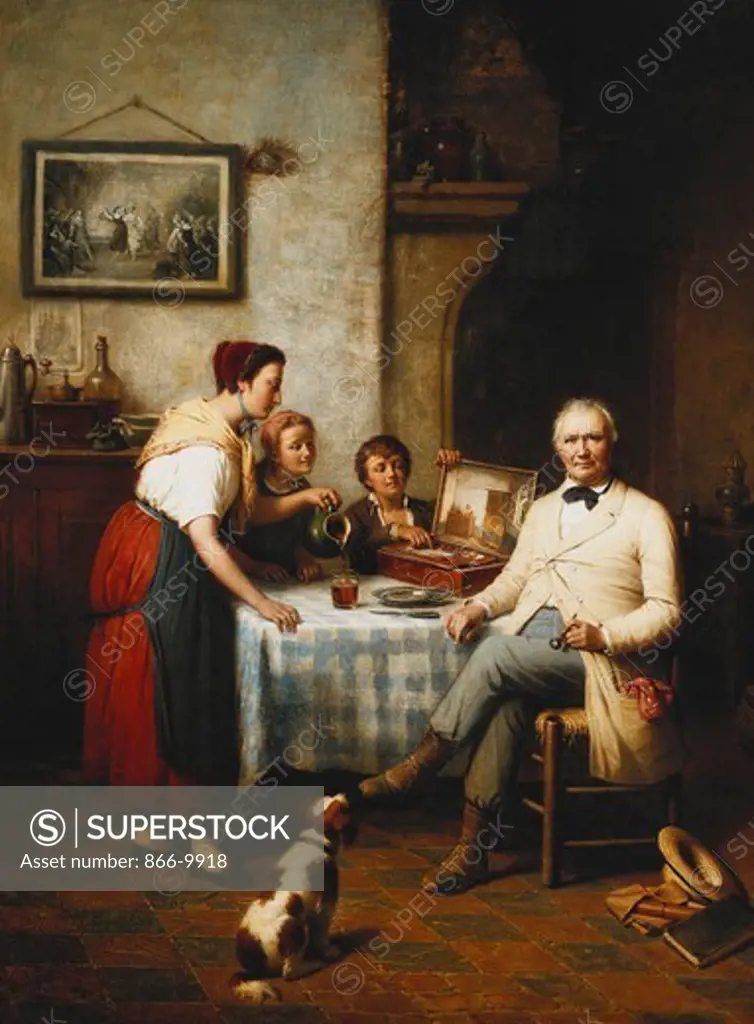 The Artist's Lunch. Francois Verheyden (1806-1890). Oil on canvas. Dated 1878. 94 x 70.5cm