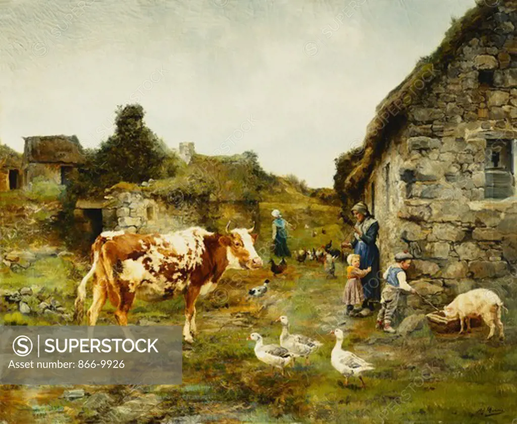 The Farmyard. Adolphe Charles Marais (1856-1940). Oil on canvas. 102.9 x 125.6CM