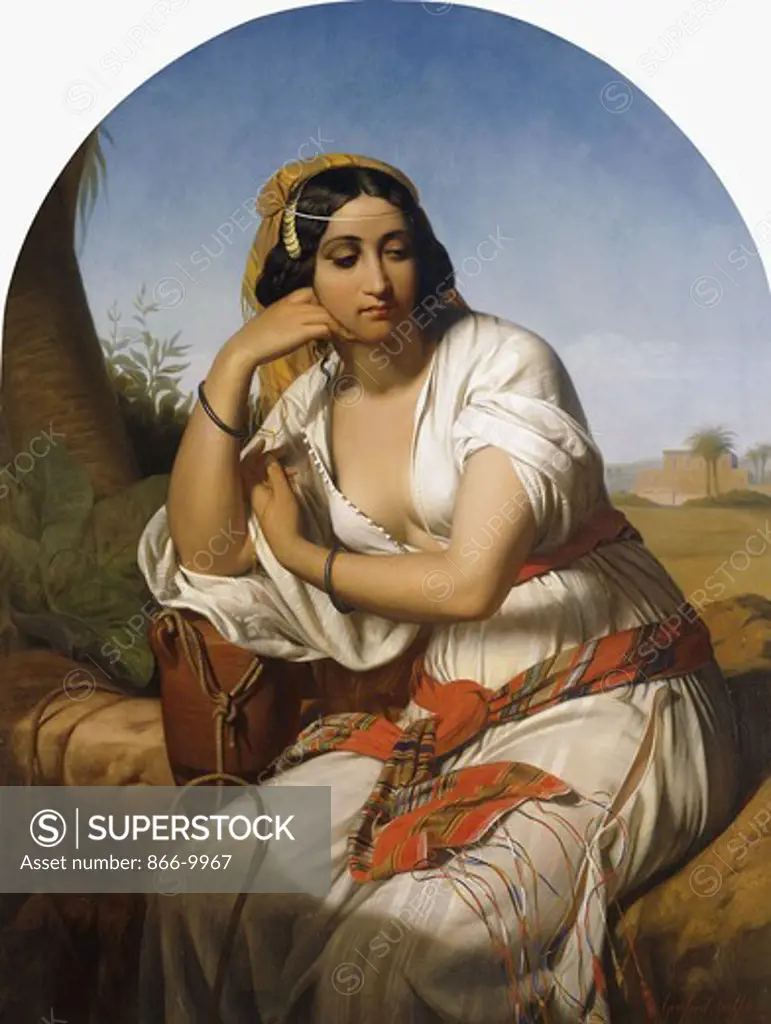 A Bedouin Woman. Godfried Guffens (1823-1901). Oil on canvas. Dated 1848. 129.6 x 99.6cm.