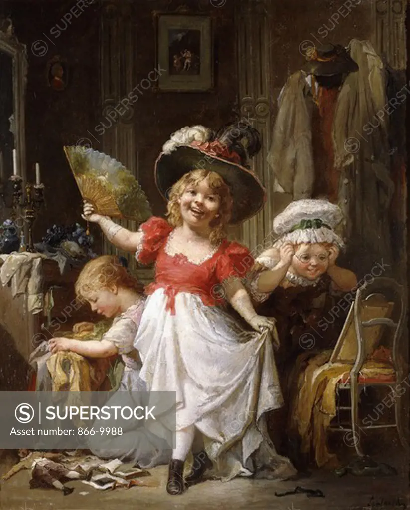 Dressing Up. Francois Louis Lanfant de Metz (1814-1892). Oil on canvas. 55 x 46cm.