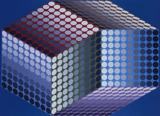 Togonne. Victor Vasarely (1908-1997). Acrylic on board. Dated 1981. 75.6 x 55.8cm.