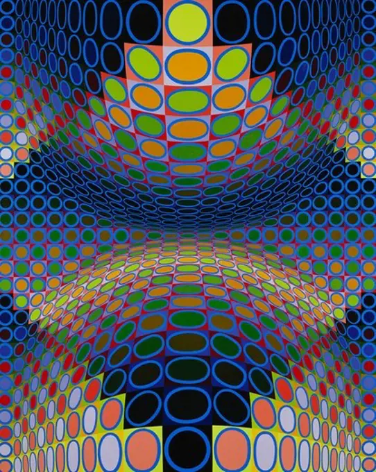 Bisoll. Victor Vasarely (1908-1997). Acrylic on canvas. Dated 1978. 145 x 115cm.