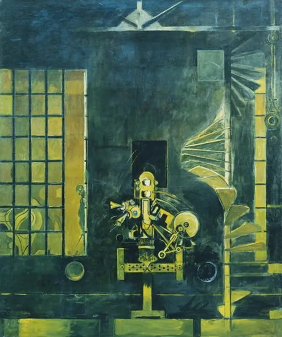 Interior 1966-67, Venice. Graham Sutherland (1903-1980). Oil on linen laid on canvas. 112 x 96in