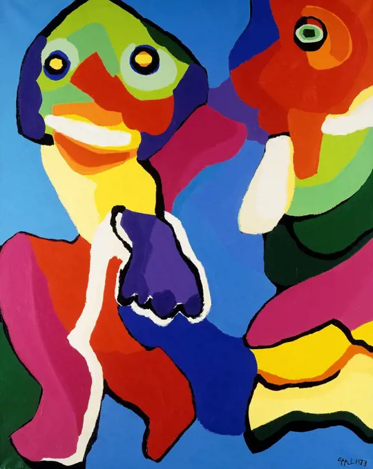 Untitled. Karel Appel (1921-2006). Acrylic on canvas. Painted in 1973. 162 x 130cm.