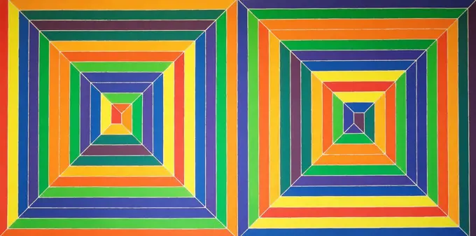 Mitered Squares. Frank Stella (b.1936). Alkyd on canvas. Painted in 1968. 175.5 x 351cm.