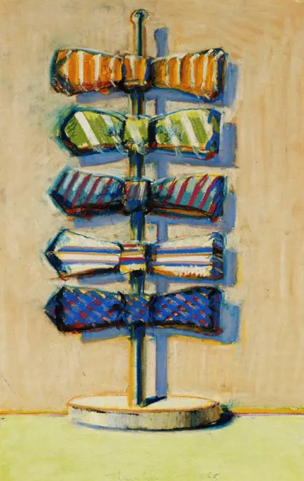 Bowtie Tree. Wayne Thiebaud (b.1920). Pastel on board. Signed and dated 1968. 38 x 26cm.