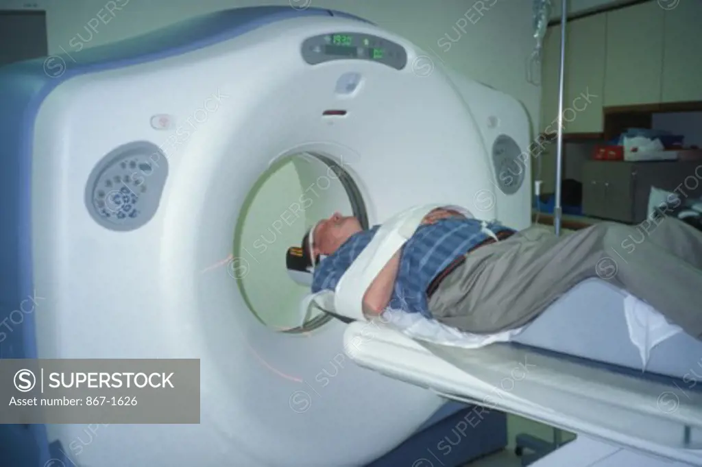 Patient having an MRI scan