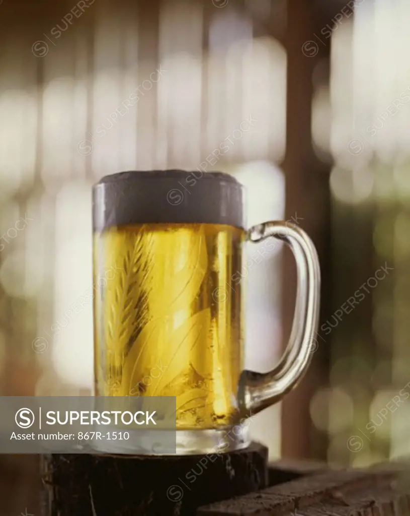 Close-up of a mug of beer