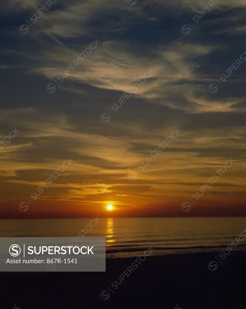 Sunset over the ocean, Panama City Beach, Florida, USA