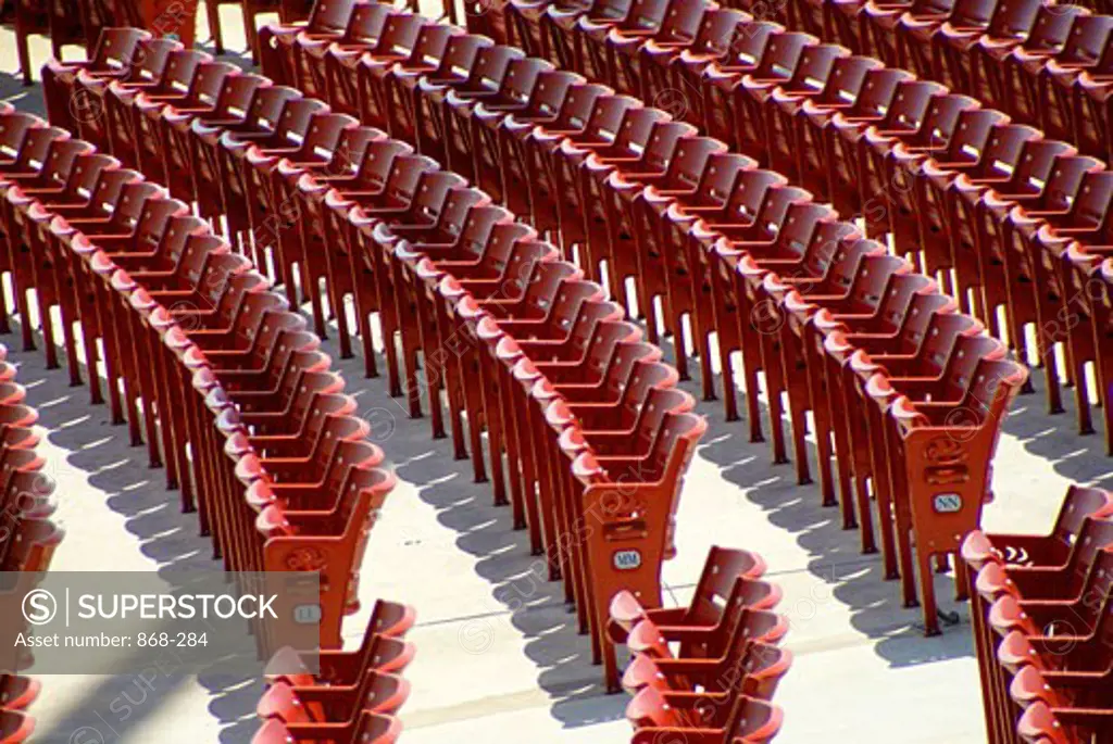 High angle view of stadium seating