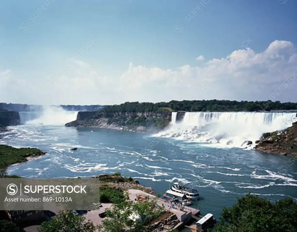 High angle view of a waterfall, Horseshoe Falls, Niagara Falls, Ontario, Canada