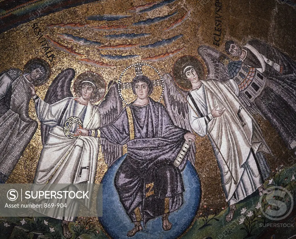 Christ and AngelsArtist UnknownMosiacSan Vitale, Ravenna, Italy