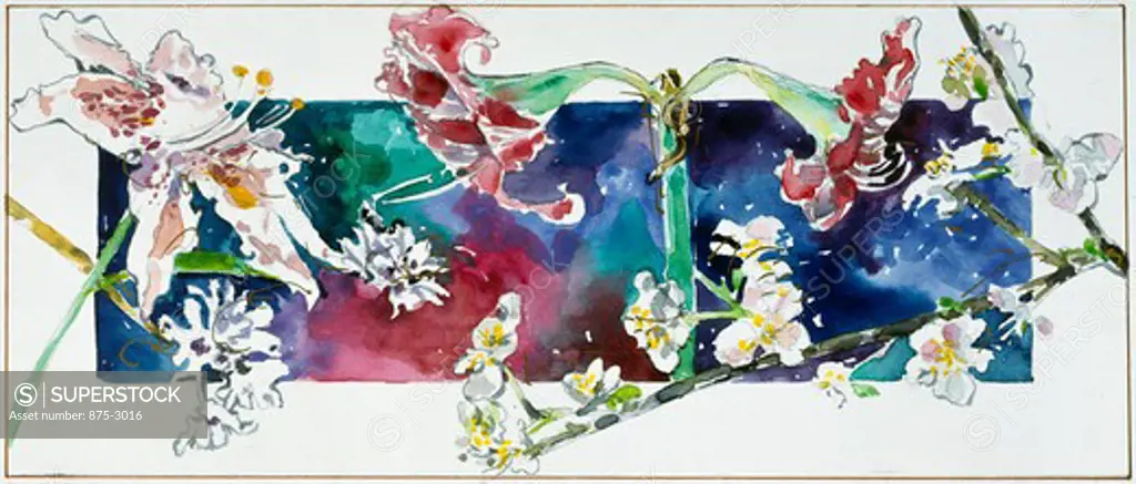 Flower Study I by John Bunker, watercolor, 1992