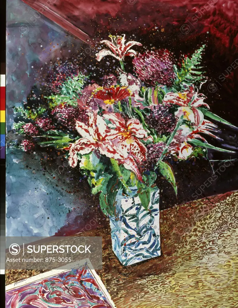 Mixed Flowers in Vase 1994 John Bunker (20th C. American) Watercolor