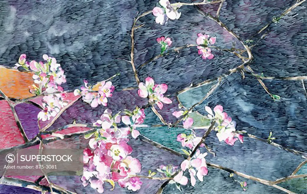 Spring Blossoms 1995 John Bunker (20th C. American) Watercolor and metallics