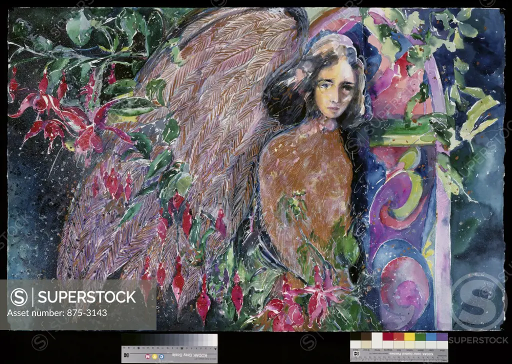 Garden Angel, 1995, John Bunker (20th C. American), Watercolor and Metallics